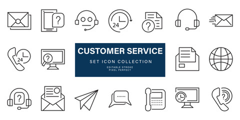 Customer Service and Support icon set Vector illustration graphic design