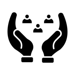 Obraz premium Community Support glyph icon