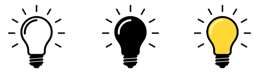 Light bulb icon. Light bulb vector icon. Idea icon. Lamp concept. Light bulb, isolated in modern simple flat design. Vector illustration