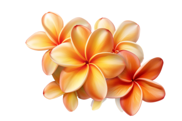 Orange flowers isolated on transparent background