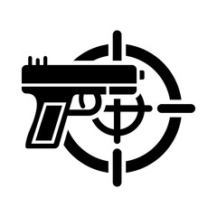 Shooting game glyph icon
