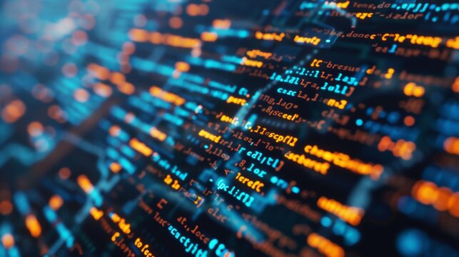 A detailed look at colorful code on a screen, showing its vibrancy and complexity