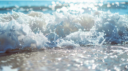 Close-up of foamy sea wave