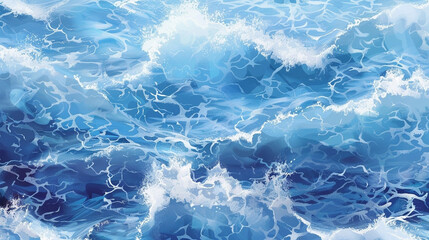 Fototapeta premium Blue sea background with waves