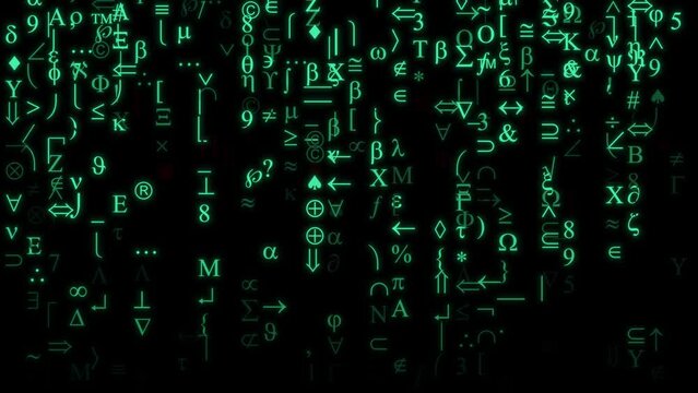Stream of cryptic symbols, mysterious message