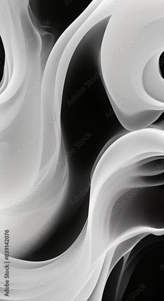 Poster white ink flowing transition on black background white smoke paint animation abstract background spl