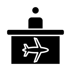 Airport Information Desk glyph icon