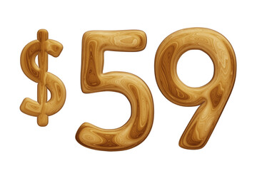 Obraz premium Wooden 59 dollar for price and offer concept
