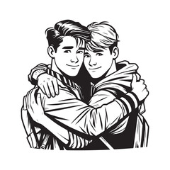 silhouette of a couple, portrait of a couple vector illustration design