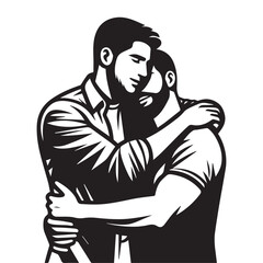 silhouette of a couple, portrait of a couple vector illustration design