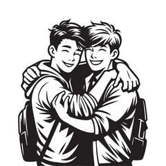 silhouette of a couple, portrait of a couple vector illustration design