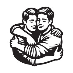 silhouette of a couple, portrait of a couple vector illustration design