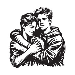 silhouette of a couple, portrait of a couple vector illustration design