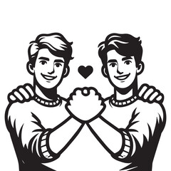 silhouette of a couple, portrait of a couple vector illustration design