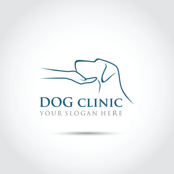Dog Clinic Logo Template. Vector Illustrator