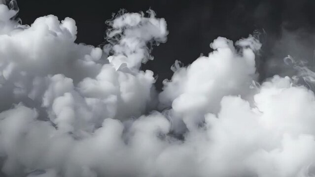 smoke cloud on black background overlay animation  - 4k new nice stock video footage AI
