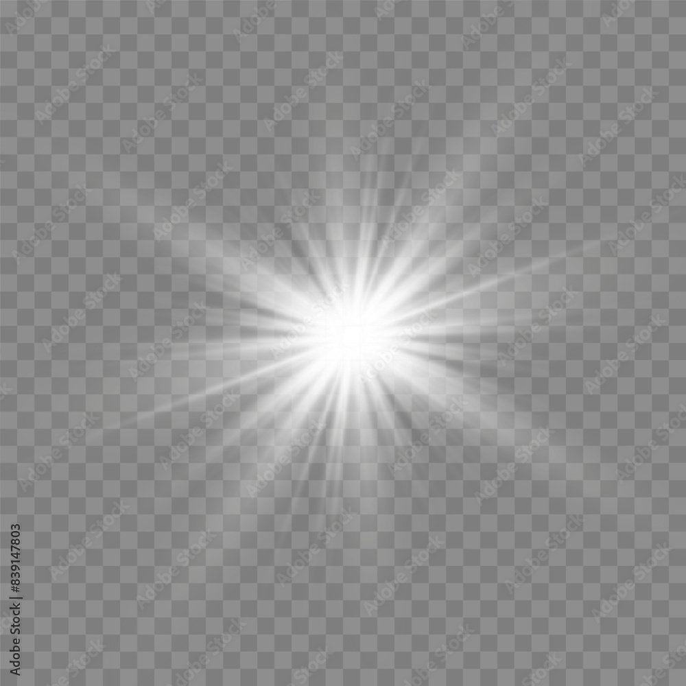 Poster sparkling stars, twinkling and flashing lights. collection of various light effects on a black backg