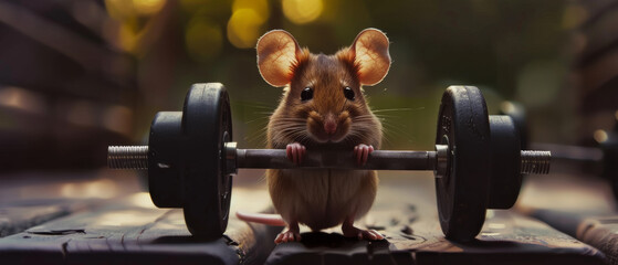 A brave mouse conquers the barbell, a story of tiny triumphs and big dreams.