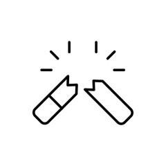 Break cigarette outline icons, minimalist vector illustration ,simple transparent graphic element .Isolated on white background
