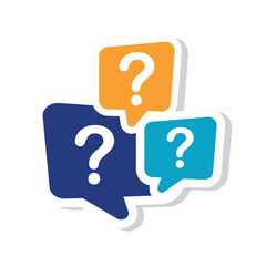 Illustration of exclamation and question mark in speech bubble, icon.