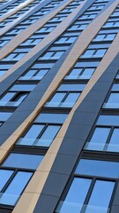 Obraz premium Modern new apartment flat building architecture Windows Pattern Diagonal