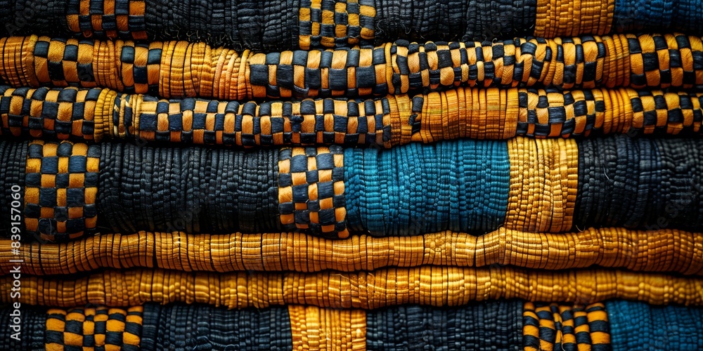 Poster stack of woven material with different patterns