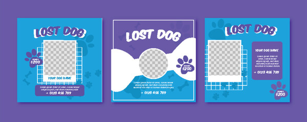 Missing Dog Social Media Post, Premium Vectors