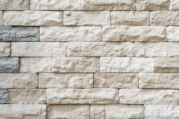 Fototapeta premium cream brick wall texture. Beige old brown brick wall concrete or stone textured, wallpaper limestone abstract flooring