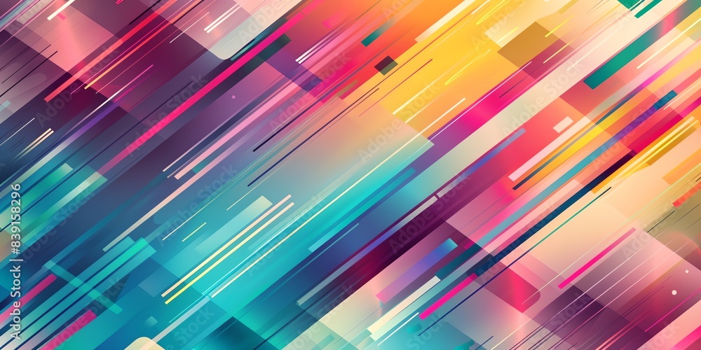 Poster colorful abstract background with lines and squares