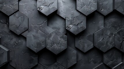 Abstract black texture background hexagon