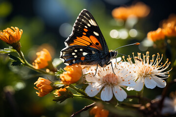 Obraz premium Created with generative AI image of blooming flowers in beautiful garden meditation nature concept