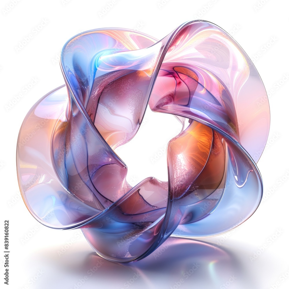 Poster an infinity loop with a holographic surface that bends light into a spectrum of vibrant colors