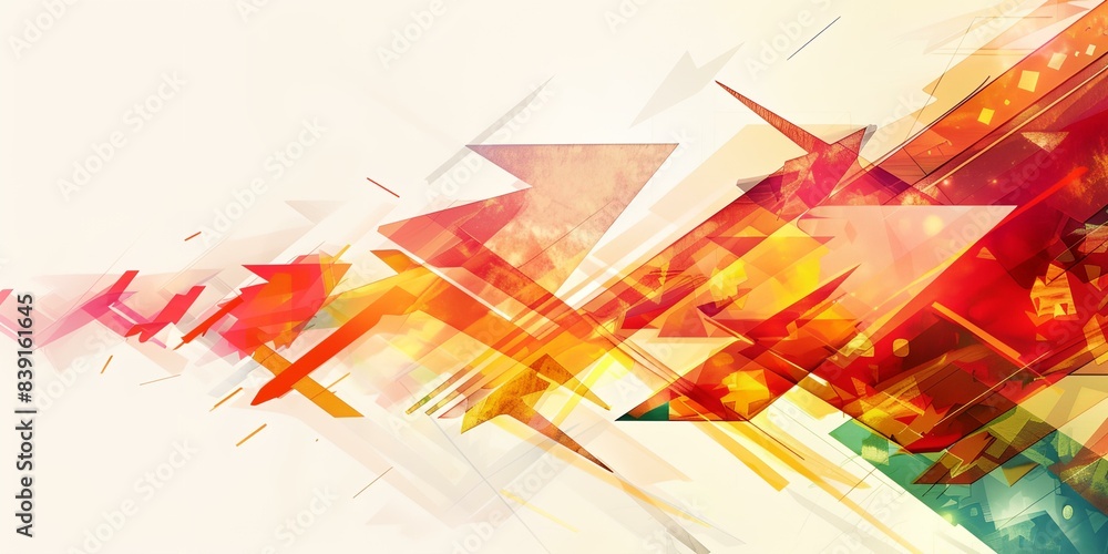 Poster a colorful abstract background with arrows and lines