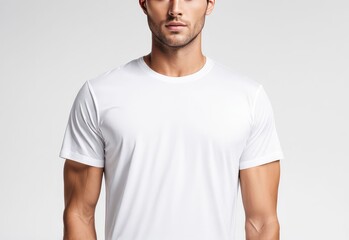 white t-shirt mockup isolated white background