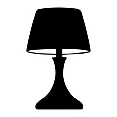 Black silhouettes of table lamps - İllüstrasyon