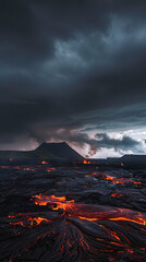 Fototapeta premium Volcanic Activity Close up image