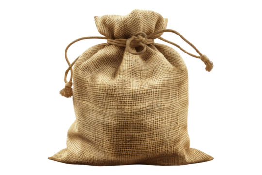 Burlap sack isolated on white background
