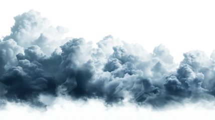 Dramatic dark storm clouds against a white background, showcasing the power and beauty of nature.