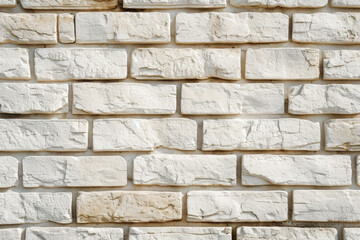 Obraz premium cream brick wall texture. Beige old brown brick wall concrete or stone textured, wallpaper limestone abstract flooring
