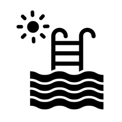 Swimming pool glyph icon