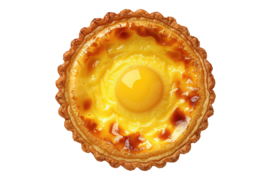 Egg tart isolated on white background