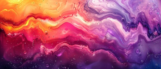 colorfull liquid acrylic paint or fluid bubble flow wallpaper, Abstract background