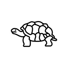 Galapagos Tortoise Outline Icon, Vector illustration