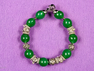 A beautiful handmade bracelet assembled from semi-precious stones.