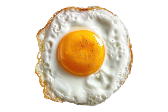 Fried egg isolated on white background