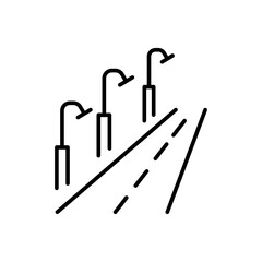 Road outline icons, minimalist vector illustration ,simple transparent graphic element .Isolated on white background