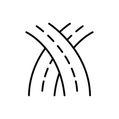 Road outline icons, minimalist vector illustration ,simple transparent graphic element .Isolated on white background