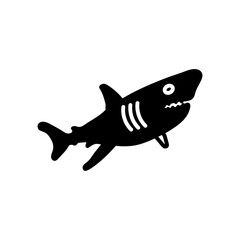 Shark Glyph Icon, Vector illustration