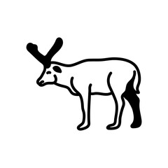 Deer Glyph Icon, Vector illustration