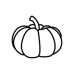 Pumpkin Outline Icon, Vector illustration